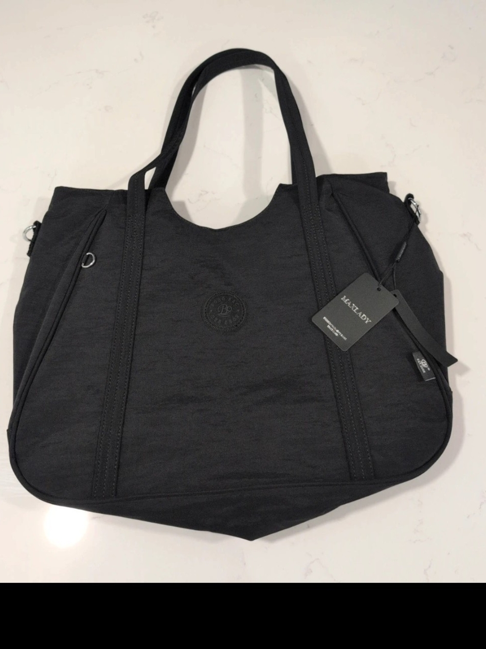 Maxlady Large Black Everyday Tote with Dual Handles